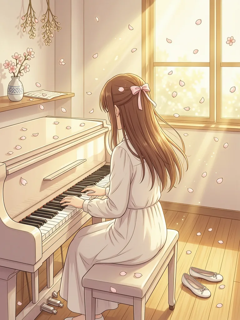 Original illustration evoking the mood of Your Lie in April